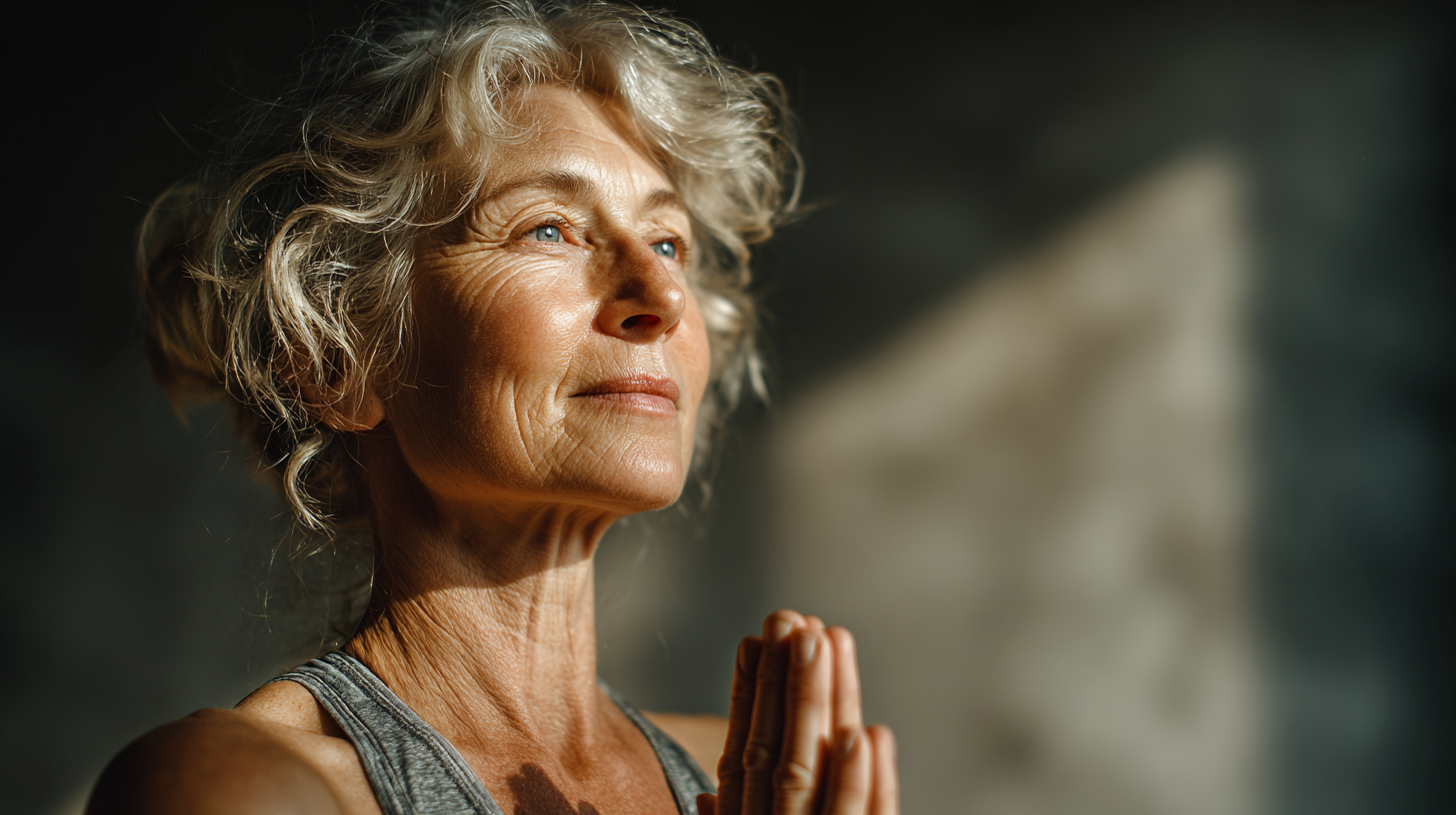 Людина практикує йогу в мирному середовищі